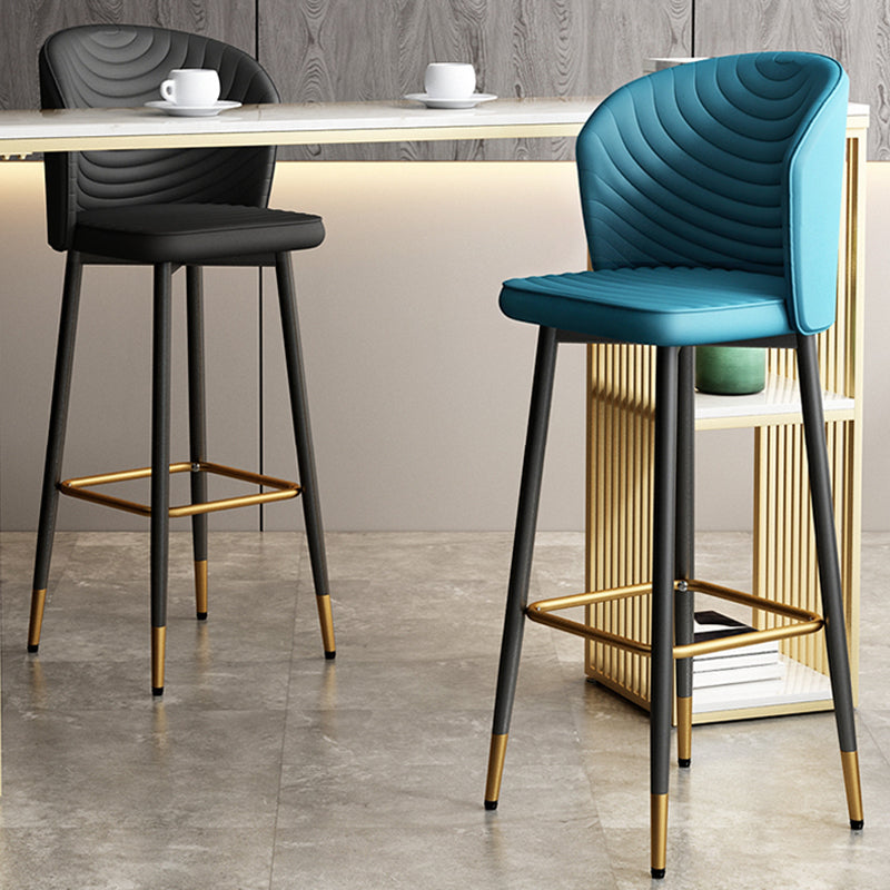 Modern Style Rotatable Barstool Pu Leather Counter Bar Stool with Metal Legs