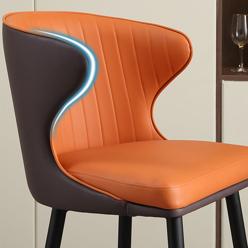 Glam Backrest Armrest Counter Stool Iron Bar Stool with Cushion and Pedal for Cafe