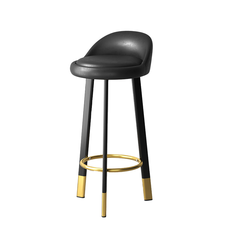Modern Style Round Seat Barstool Pu Leather Counter Bar Stool with Metal Legs