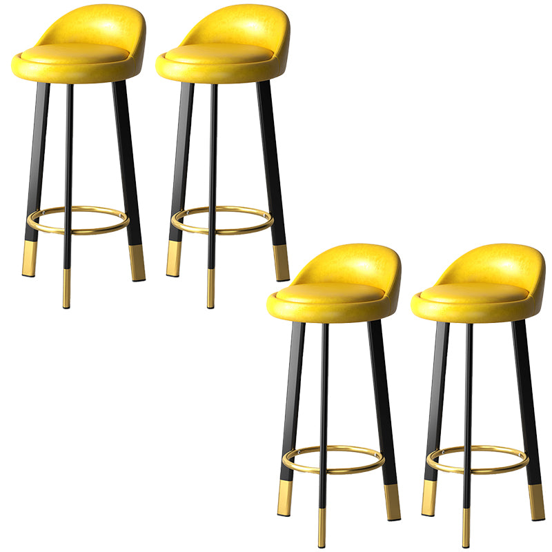 Modern Style Round Seat Barstool Pu Leather Counter Bar Stool with Metal Legs