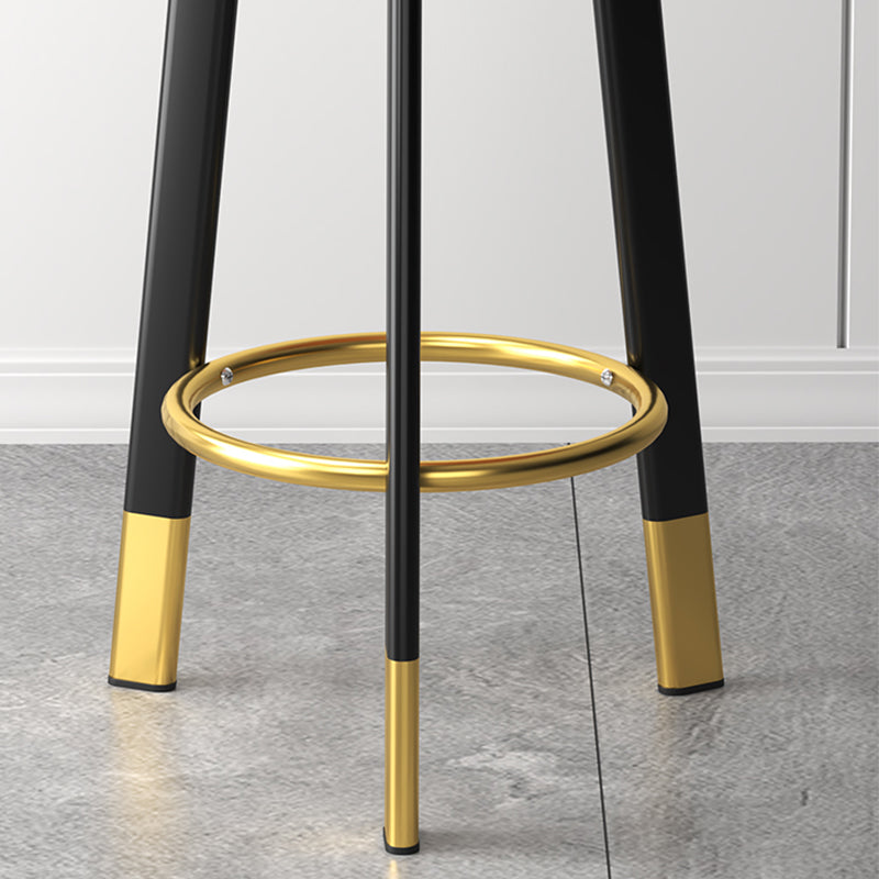 Modern Style Round Seat Barstool Pu Leather Counter Bar Stool with Metal Legs