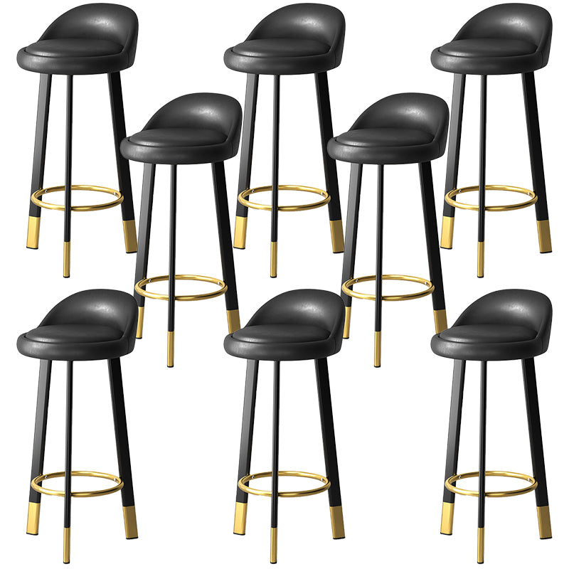 Modern Style Round Seat Barstool Pu Leather Counter Bar Stool with Metal Legs