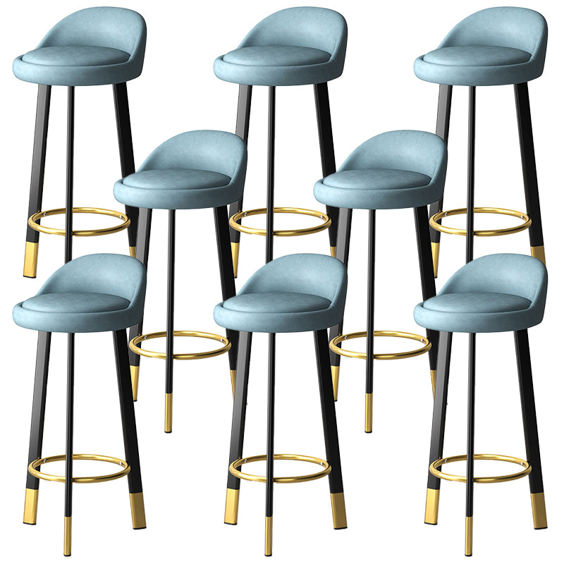 Modern Style Round Seat Barstool Pu Leather Counter Bar Stool with Metal Legs