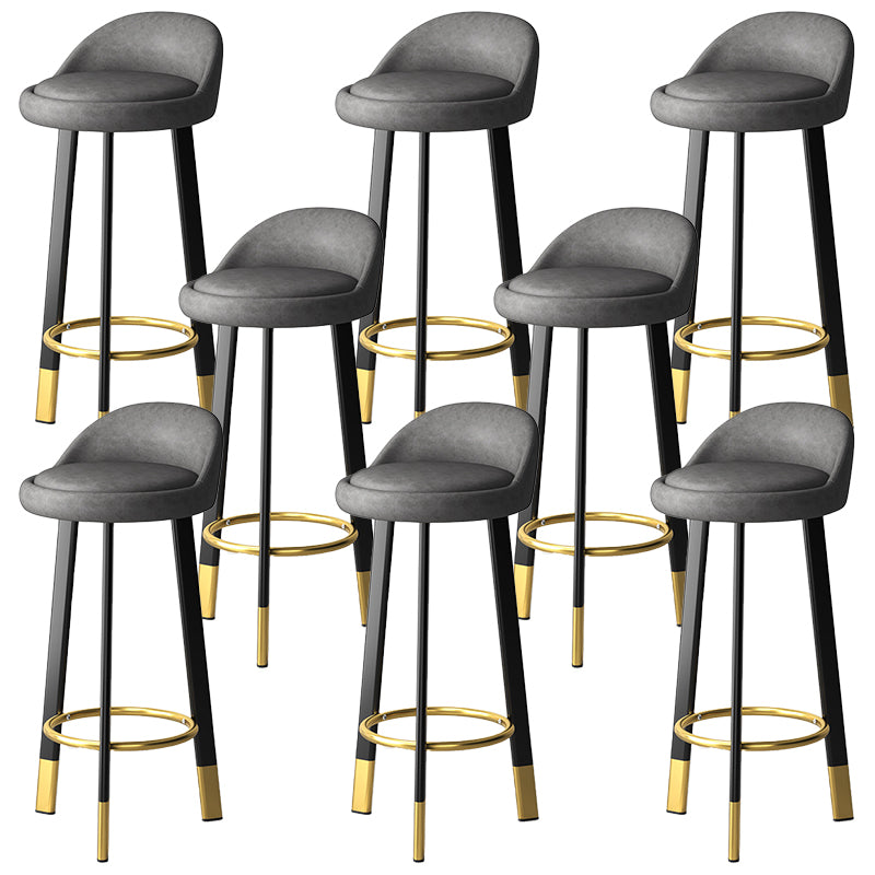 Modern Style Round Seat Barstool Pu Leather Counter Bar Stool with Metal Legs