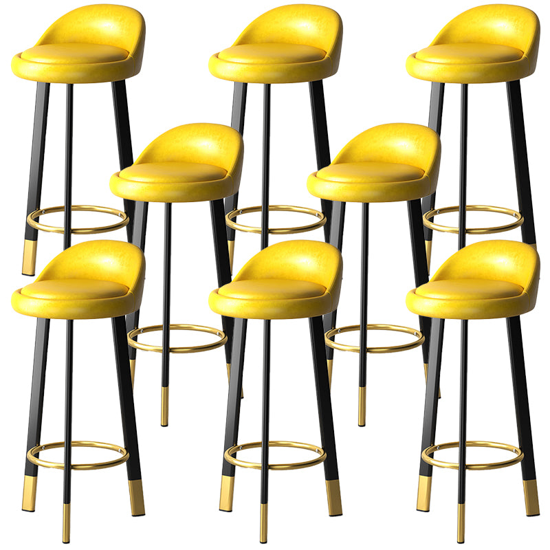 Modern Style Round Seat Barstool Pu Leather Counter Bar Stool with Metal Legs