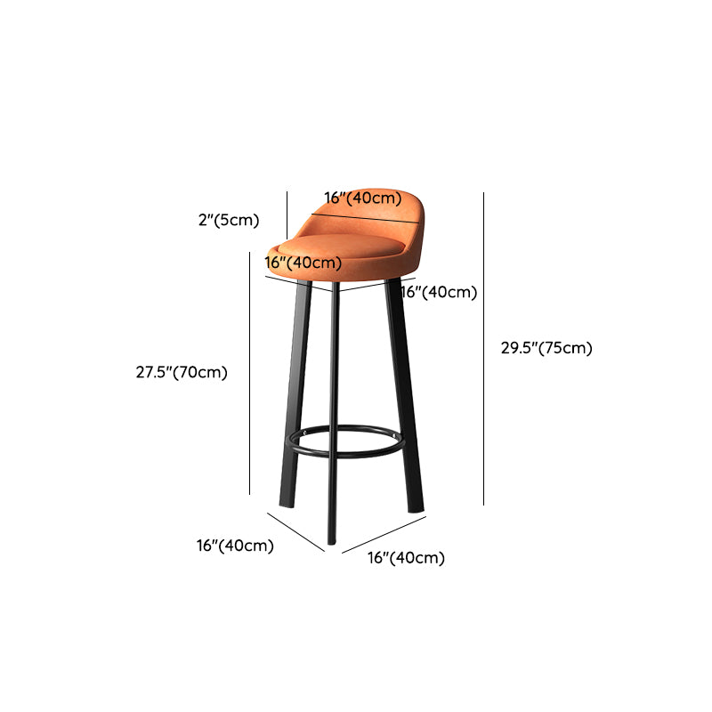 Modern Style Round Seat Barstool Pu Leather Counter Bar Stool with Metal Legs