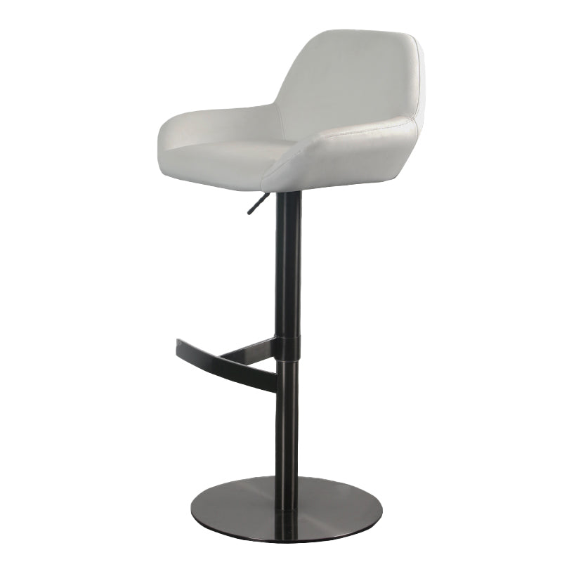 Glam Style Counter Stool Faux Leather Adjustable Height Bar Stool with Swivel