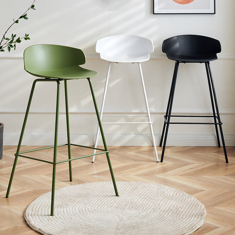 Scandinavian Plastic Counter Stool Armless Bar Stool for Living Room