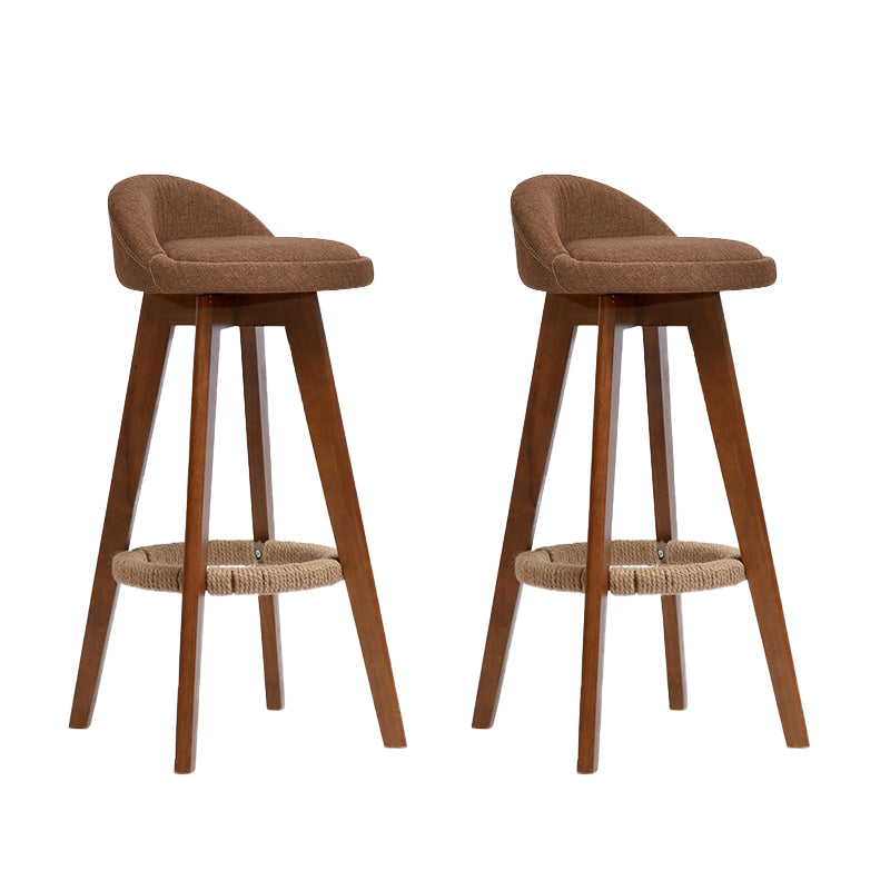 Low Back Dining Stool Beech Armless Bar Stool with Wood Base