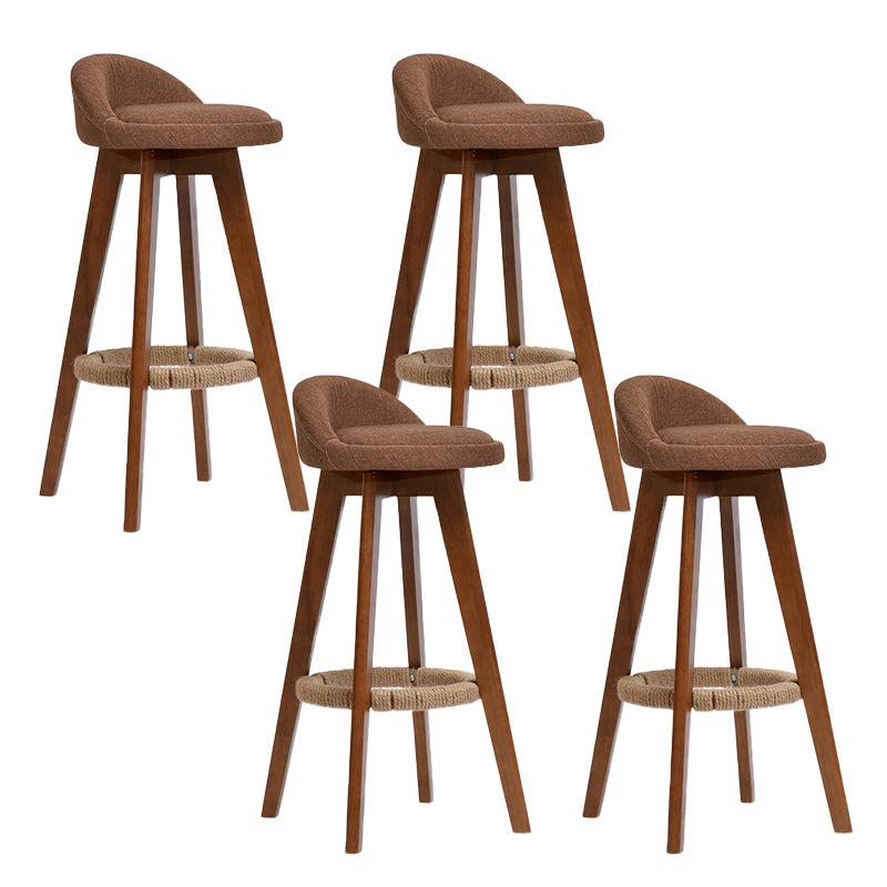 Low Back Dining Stool Beech Armless Bar Stool with Wood Base
