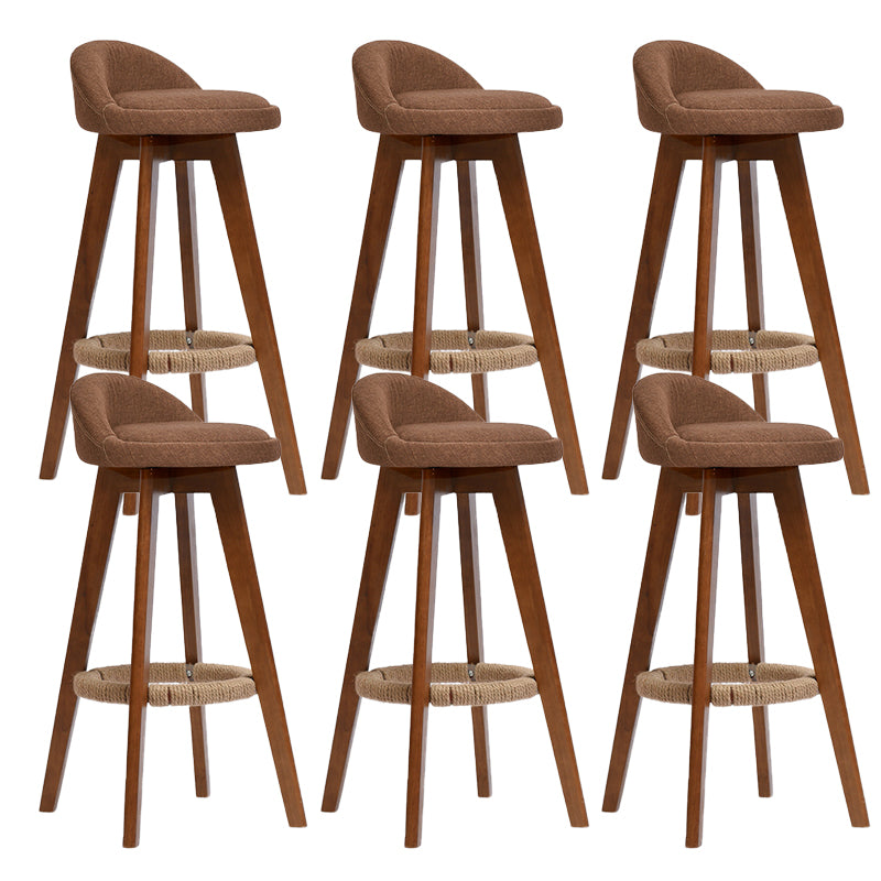 Low Back Dining Stool Beech Armless Bar Stool with Wood Base