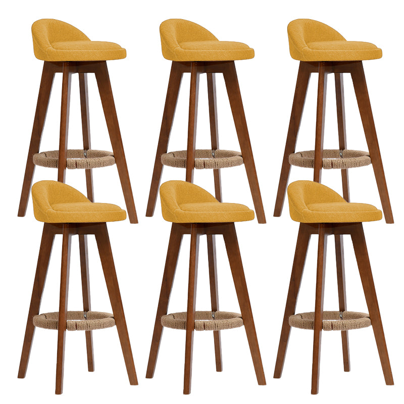 Low Back Dining Stool Beech Armless Bar Stool with Wood Base