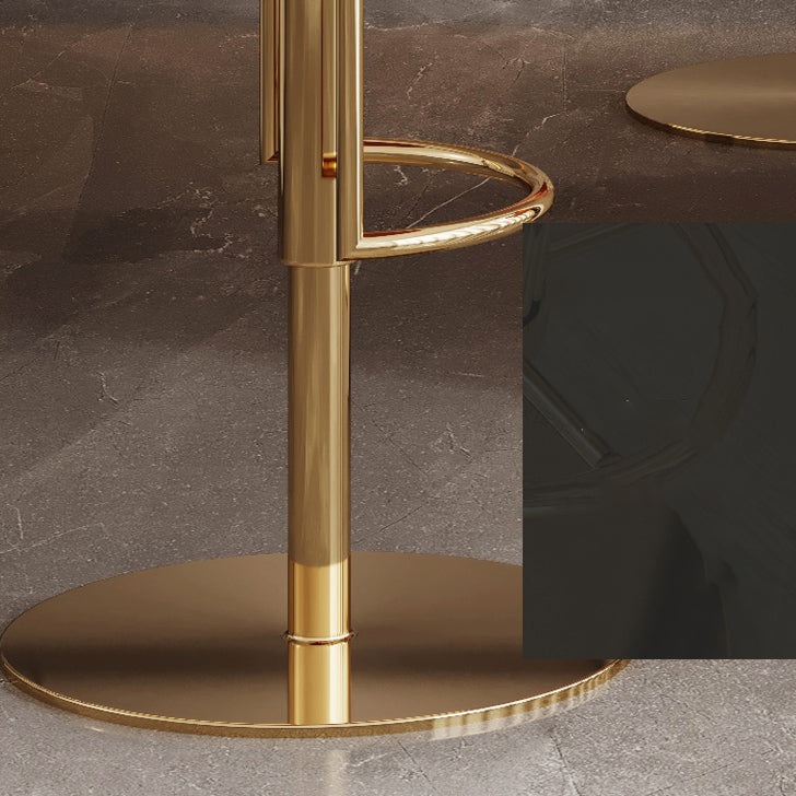 Glam Style Liftable Bar Stool Round Seat Counter Bar Stool with Metal Legs