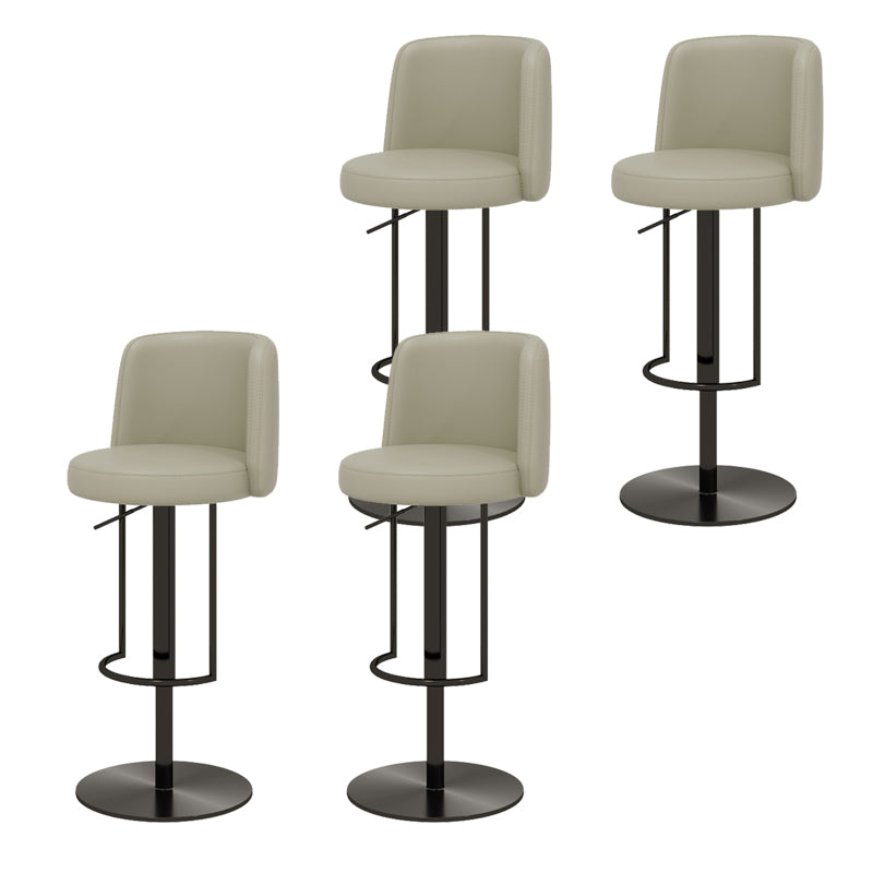 Glam Style Liftable Bar Stool Round Seat Counter Bar Stool with Metal Legs