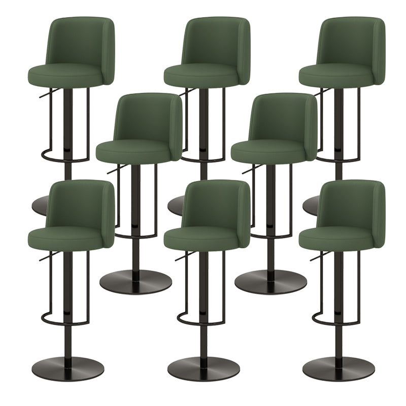 Glam Style Liftable Bar Stool Round Seat Counter Bar Stool with Metal Legs