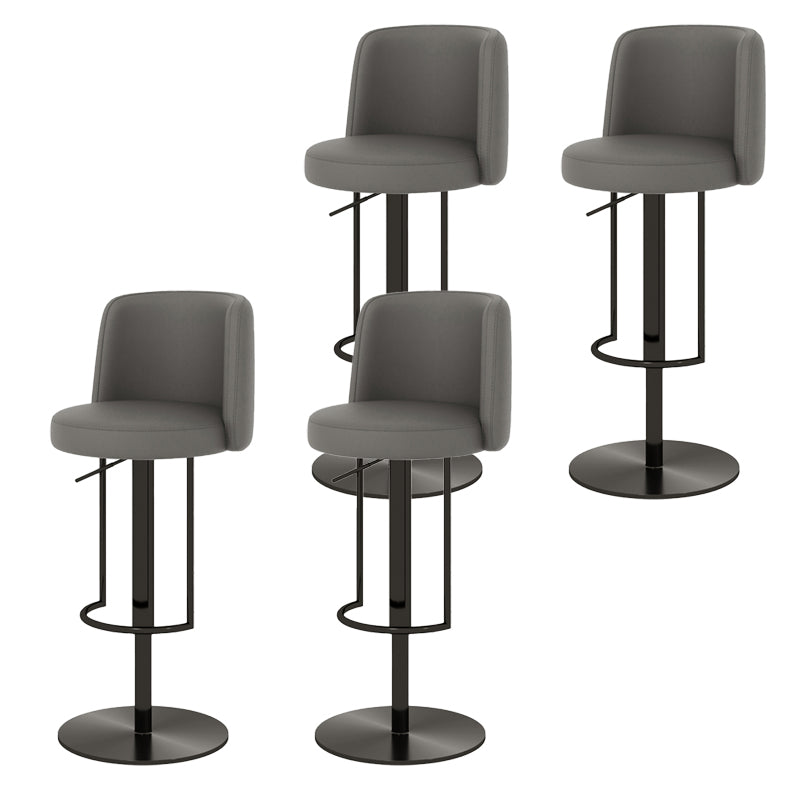 Glam Style Liftable Bar Stool Round Seat Counter Bar Stool with Metal Legs