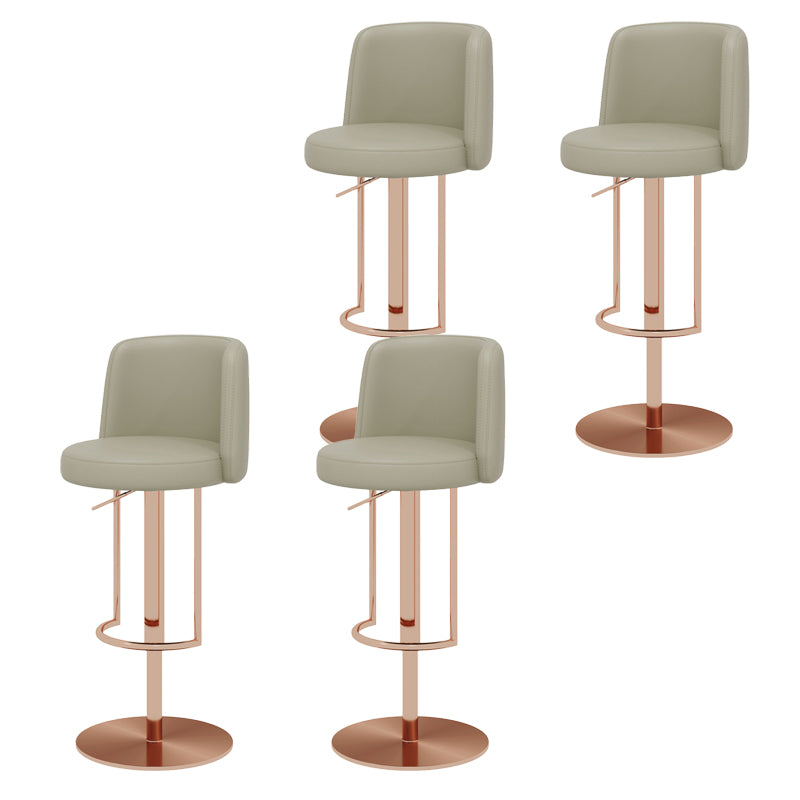 Glam Style Liftable Bar Stool Round Seat Counter Bar Stool with Metal Legs
