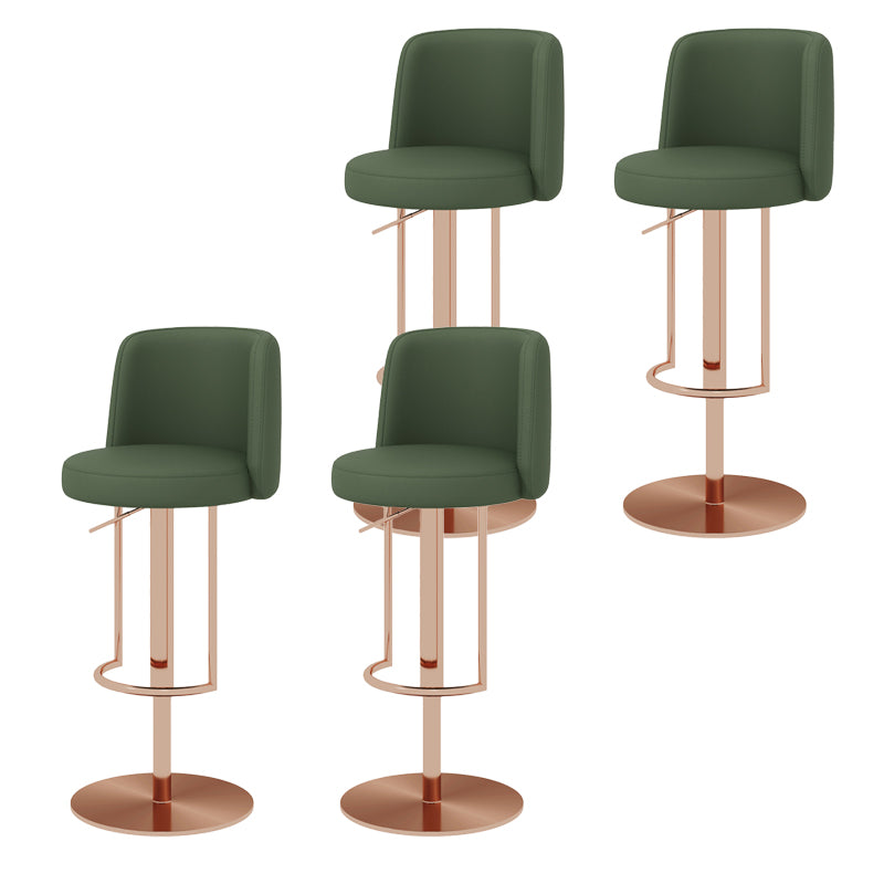 Glam Style Liftable Bar Stool Round Seat Counter Bar Stool with Metal Legs