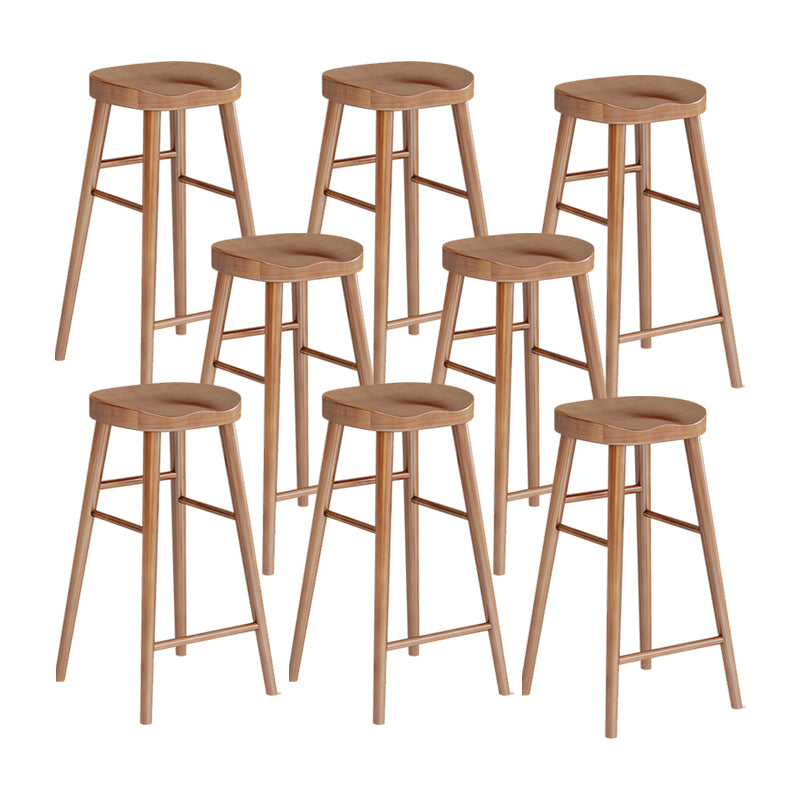 Brown Counter Height Stools Solid Wood Counter Bar Stool for Restaurant