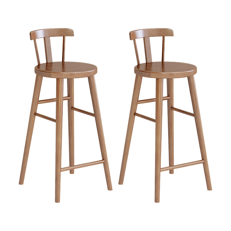 Brown Counter Height Stools Solid Wood Counter Bar Stool for Restaurant