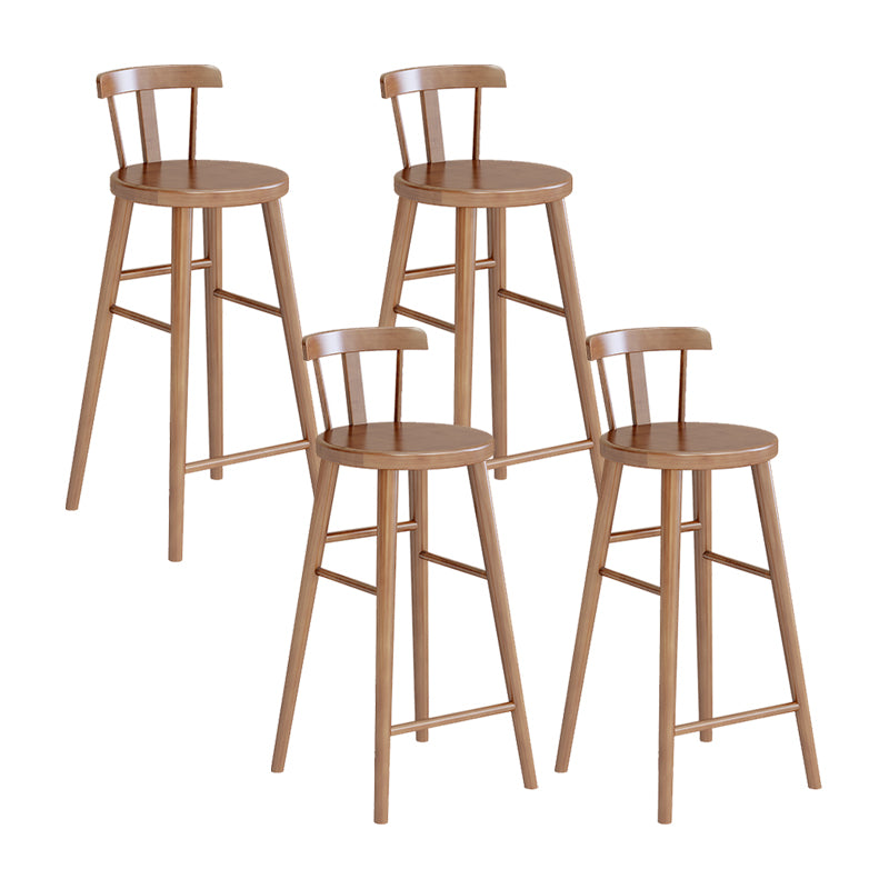 Brown Counter Height Stools Solid Wood Counter Bar Stool for Restaurant