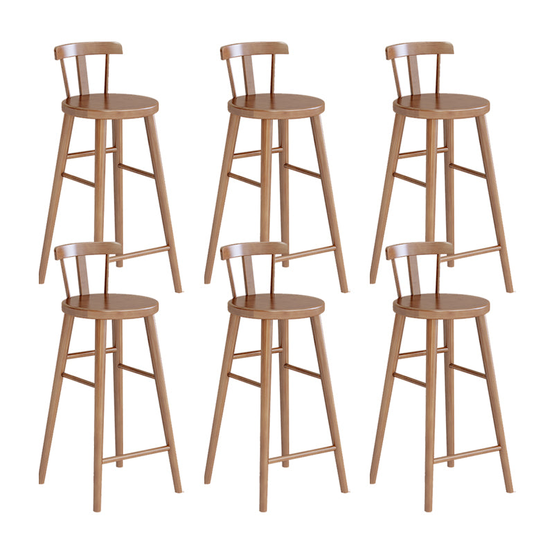 Brown Counter Height Stools Solid Wood Counter Bar Stool for Restaurant