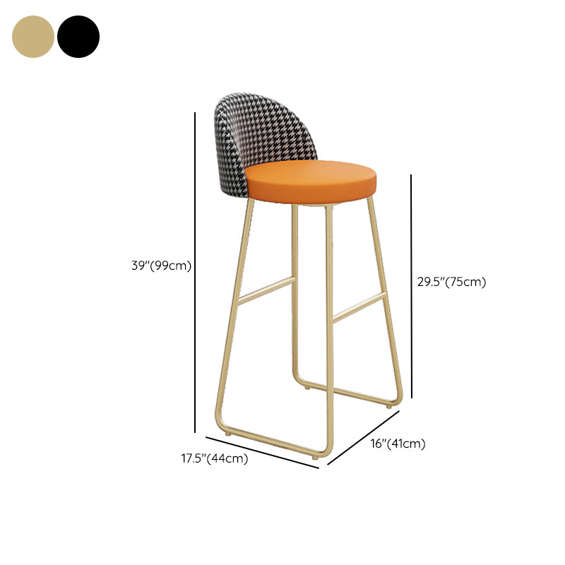 Glam Counter Bar Stool Low Back Counter Height Stools for Restaurant