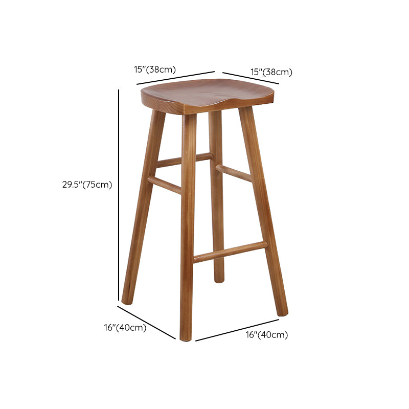 Solid Wood Counter Height Stools Modern Armless Counter Stools