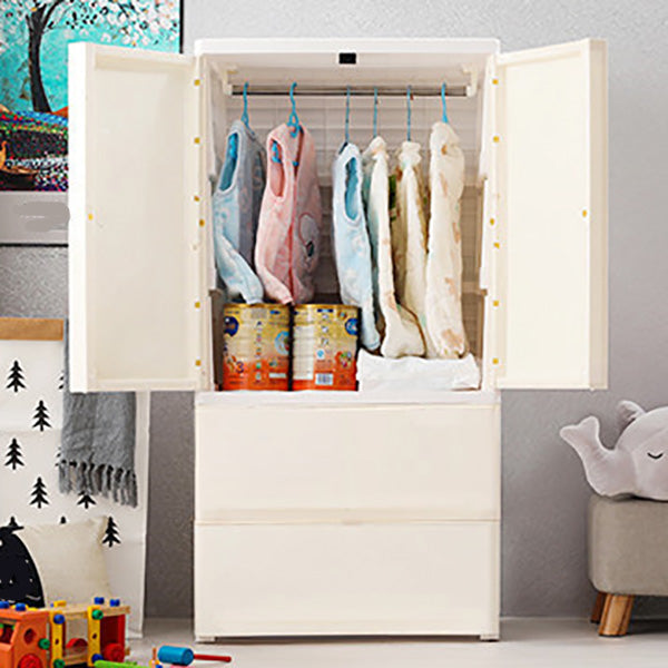Contemporary Wardrobe Armoire with Drawer Plastic Wardrobe Cabinet