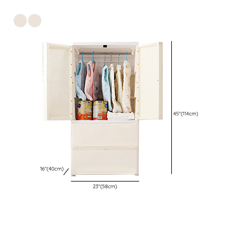 Contemporary Wardrobe Armoire with Drawer Plastic Wardrobe Cabinet