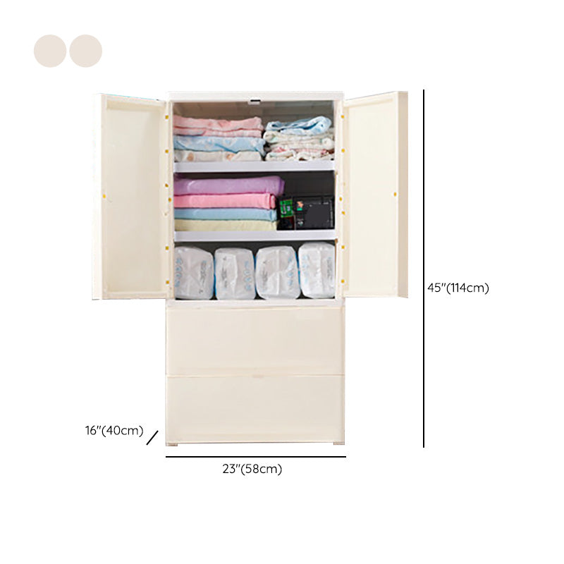 Contemporary Wardrobe Armoire with Drawer Plastic Wardrobe Cabinet