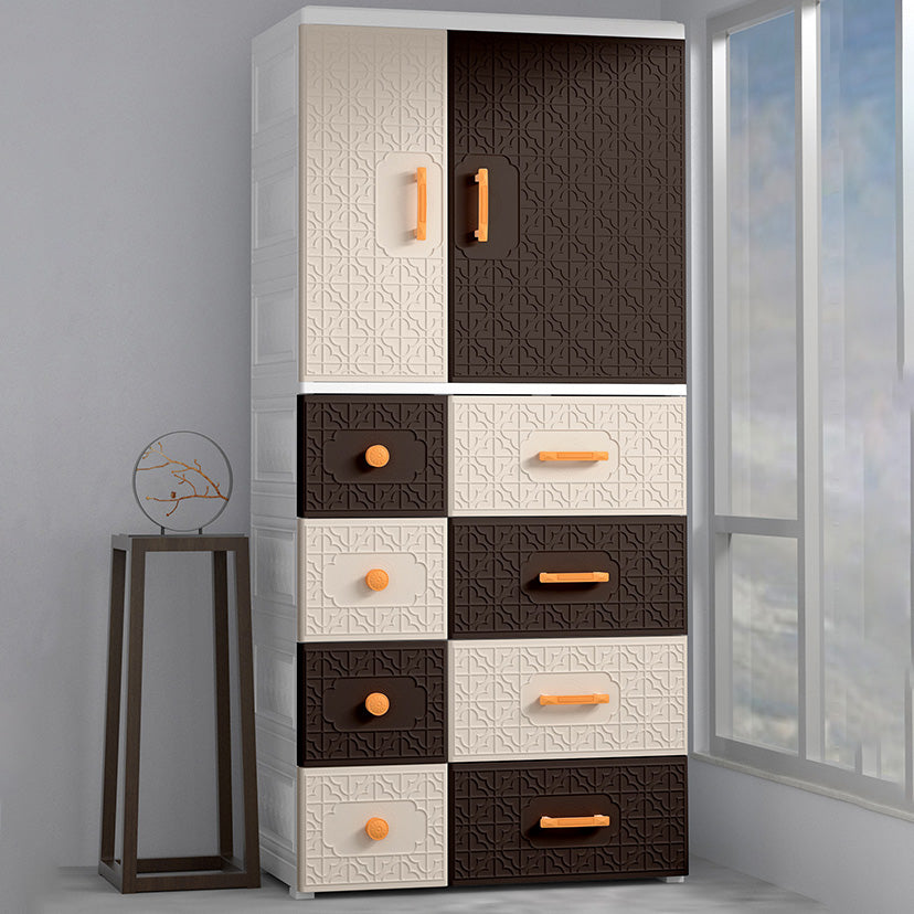 Hinged Wardrobe Cabinet with Legs Plastic Wardrobe Closet for Home