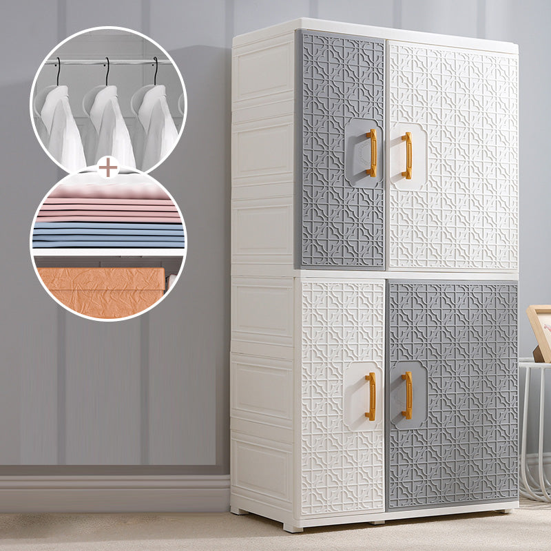Hinged Wardrobe Cabinet with Legs Plastic Wardrobe Closet for Home