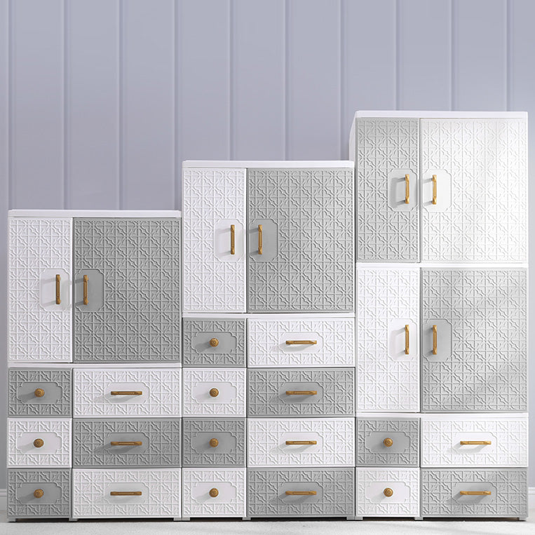 Hinged Wardrobe Cabinet with Legs Plastic Wardrobe Closet for Home