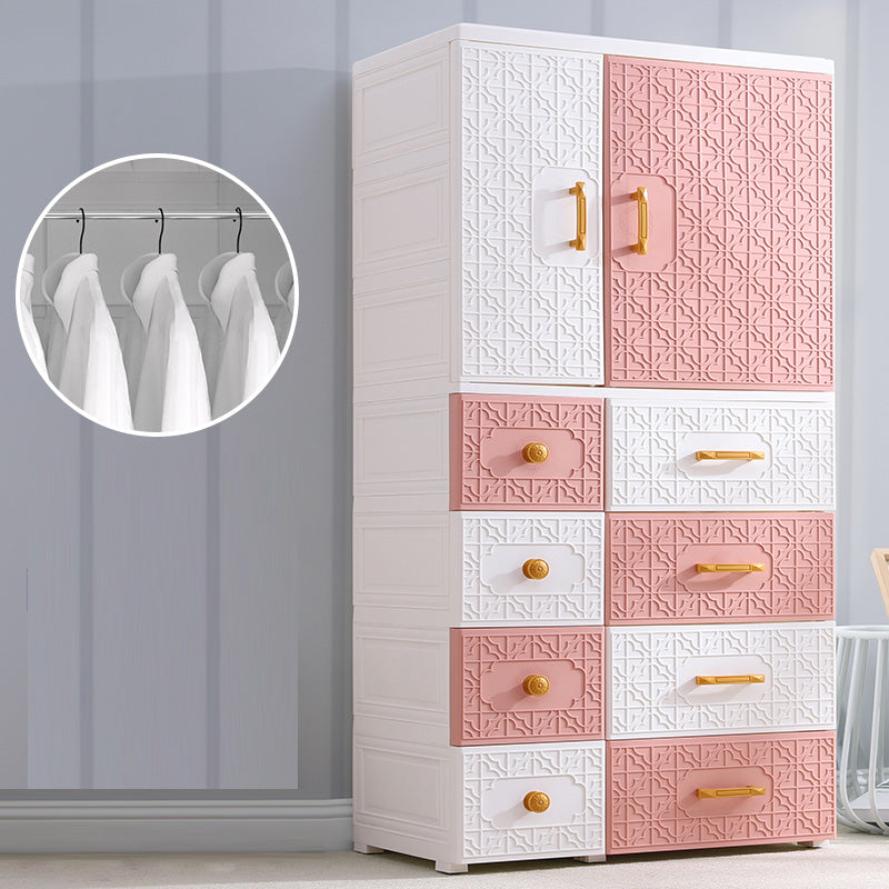 Hinged Wardrobe Cabinet with Legs Plastic Wardrobe Closet for Home