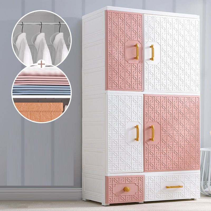 Hinged Wardrobe Cabinet with Legs Plastic Wardrobe Closet for Home