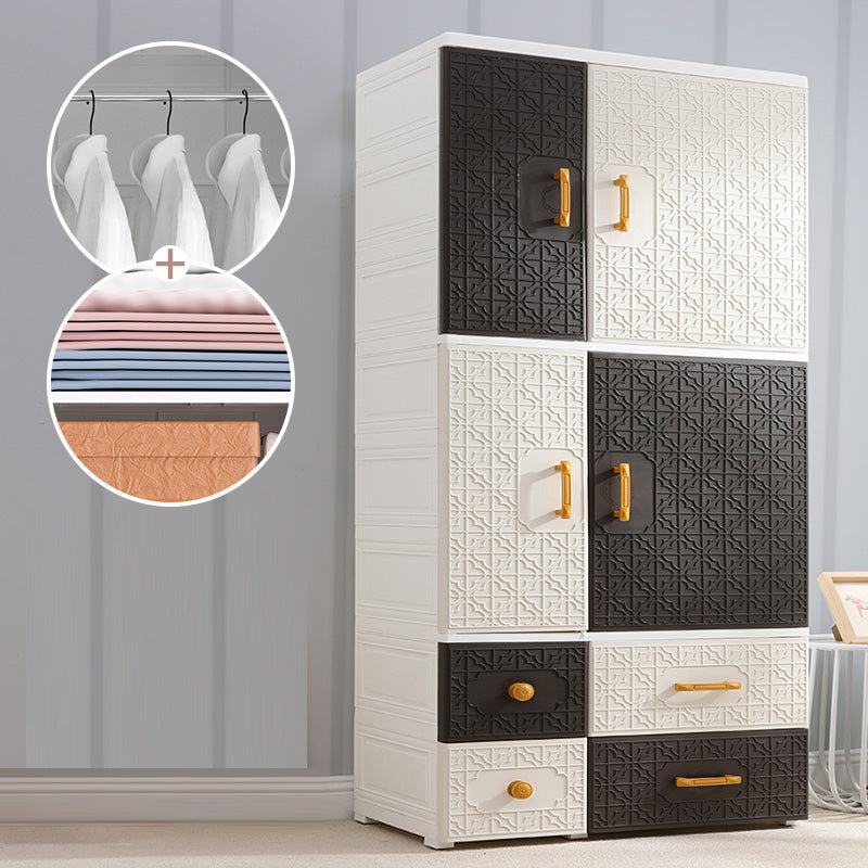 Hinged Wardrobe Cabinet with Legs Plastic Wardrobe Closet for Home