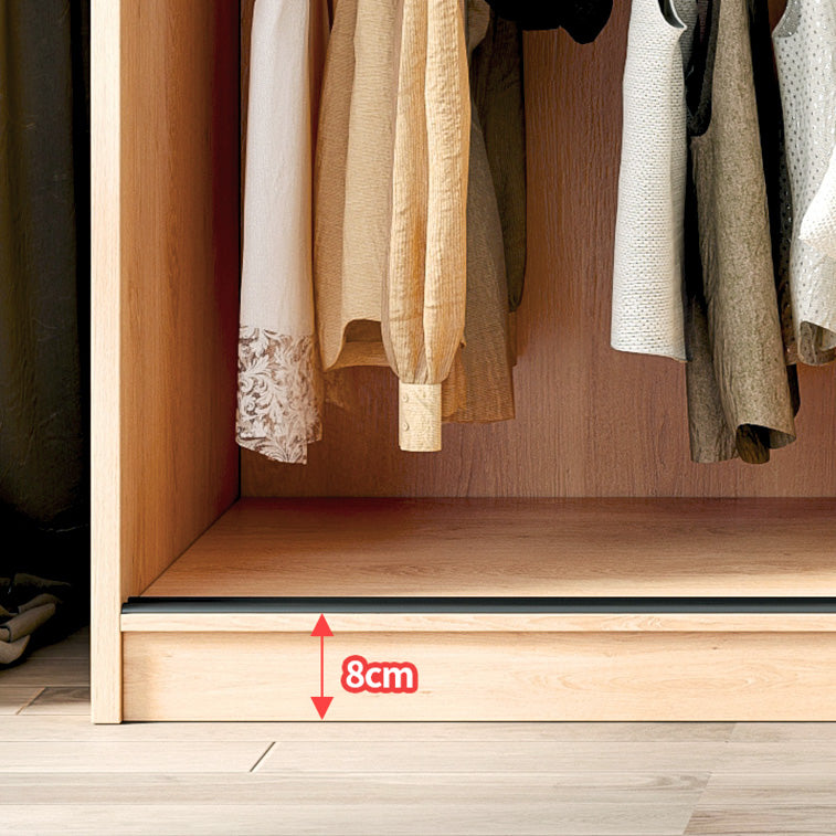 Engineered Wood Wardrobe Armoire with Drawer Modern Wardrobe Closet