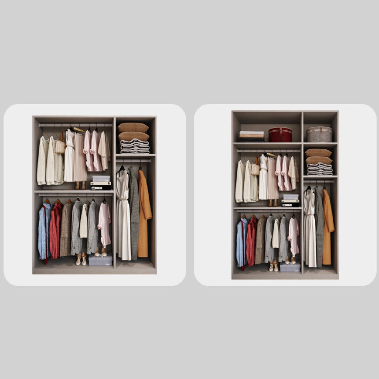 Modern Wood Wardrobe Armoire Freestanding Soft Close Doors Wardrobe Cabinet