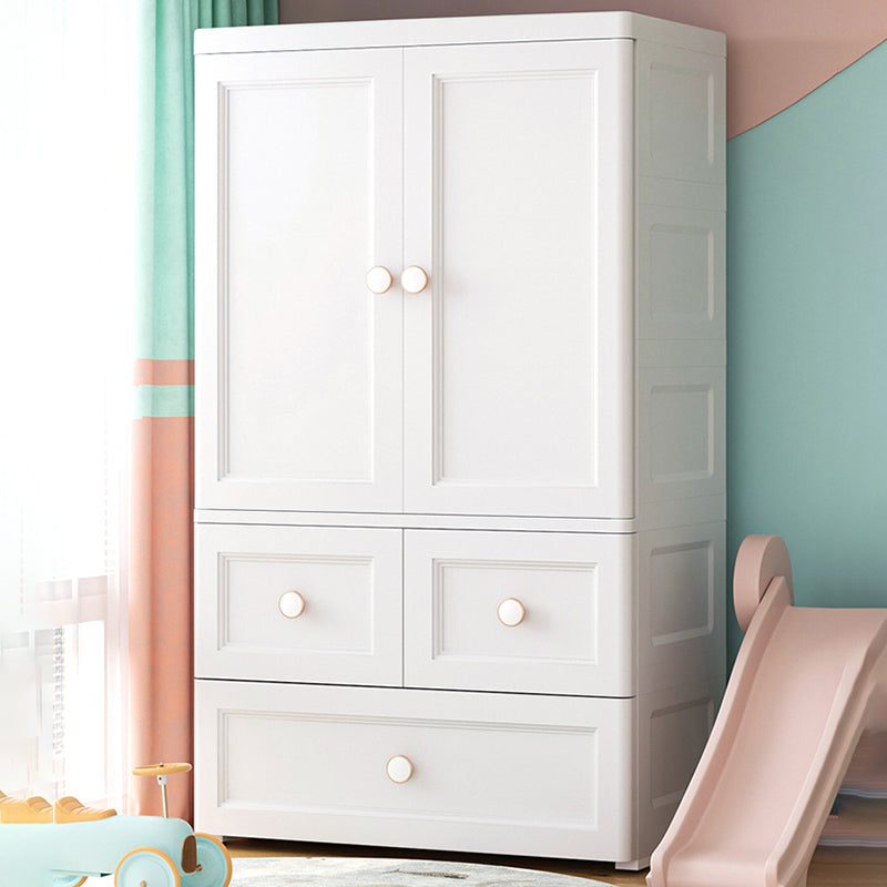 Matte Finish Plastic Bedroom Cabinet Contemporary Hinged Door Storage Cabinet