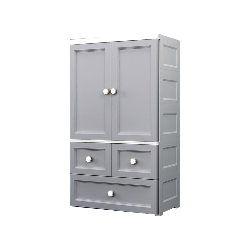Matte Finish Plastic Bedroom Cabinet Contemporary Hinged Door Storage Cabinet