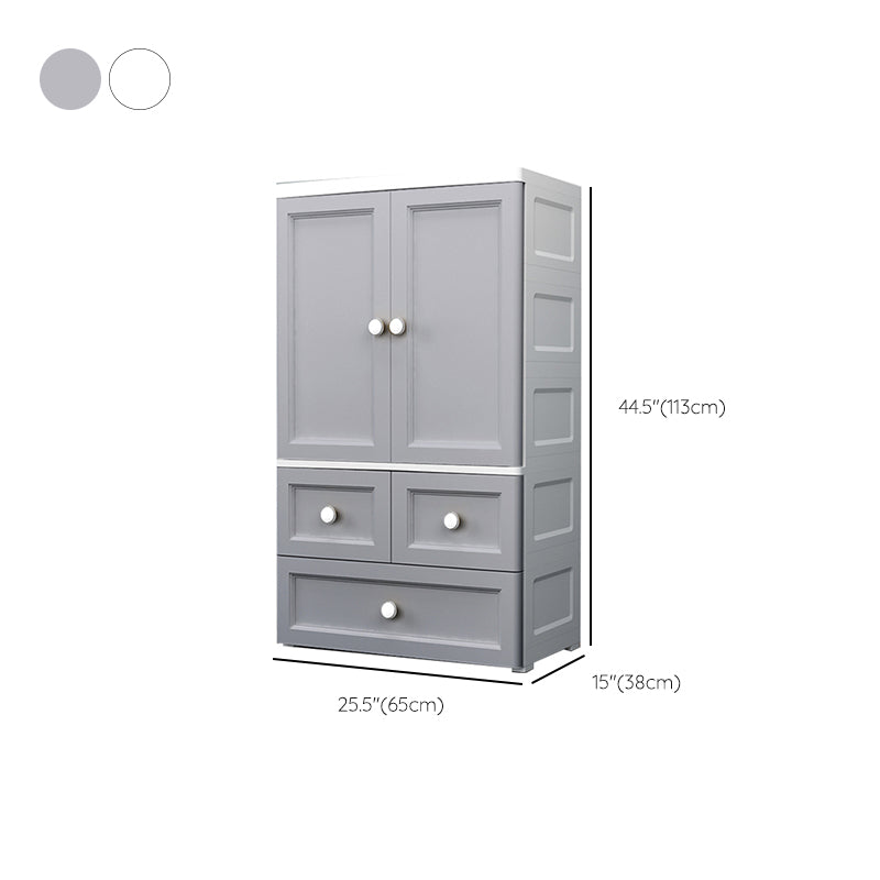 Matte Finish Plastic Bedroom Cabinet Contemporary Hinged Door Storage Cabinet
