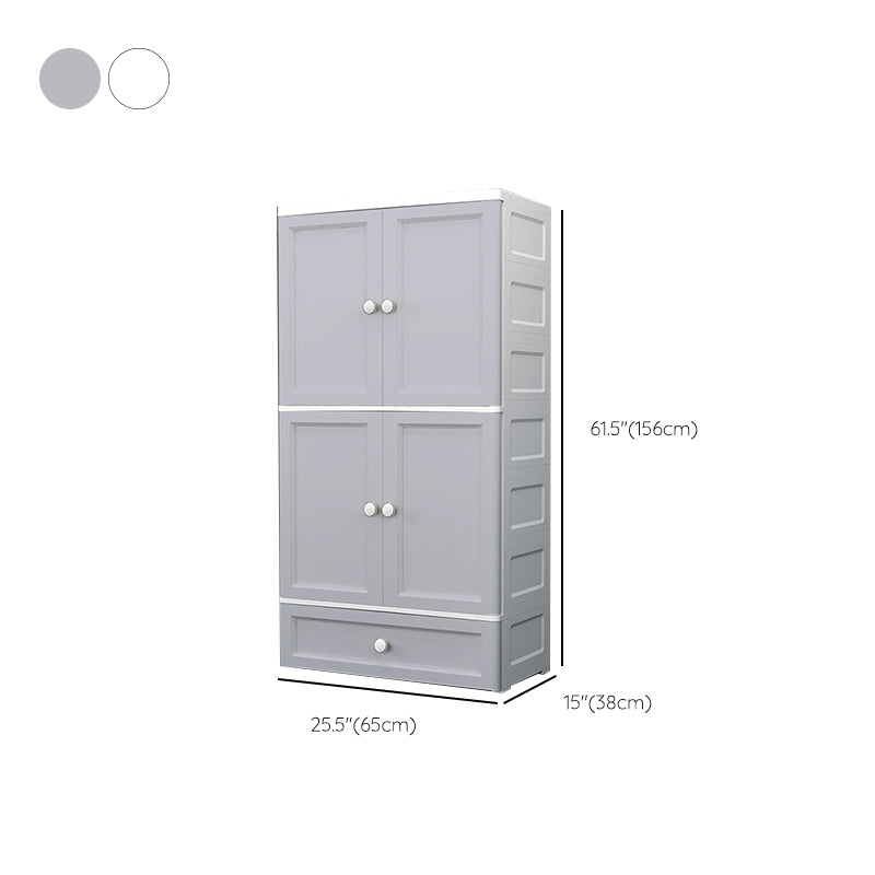 Matte Finish Plastic Bedroom Cabinet Contemporary Hinged Door Storage Cabinet