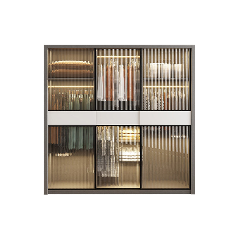 White Storage Cabinet with Glass Doors Contemporary Sliding Door Cabinet with Drawer