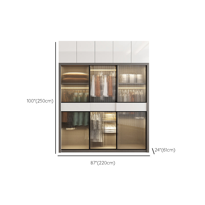 White Storage Cabinet with Glass Doors Contemporary Sliding Door Cabinet with Drawer