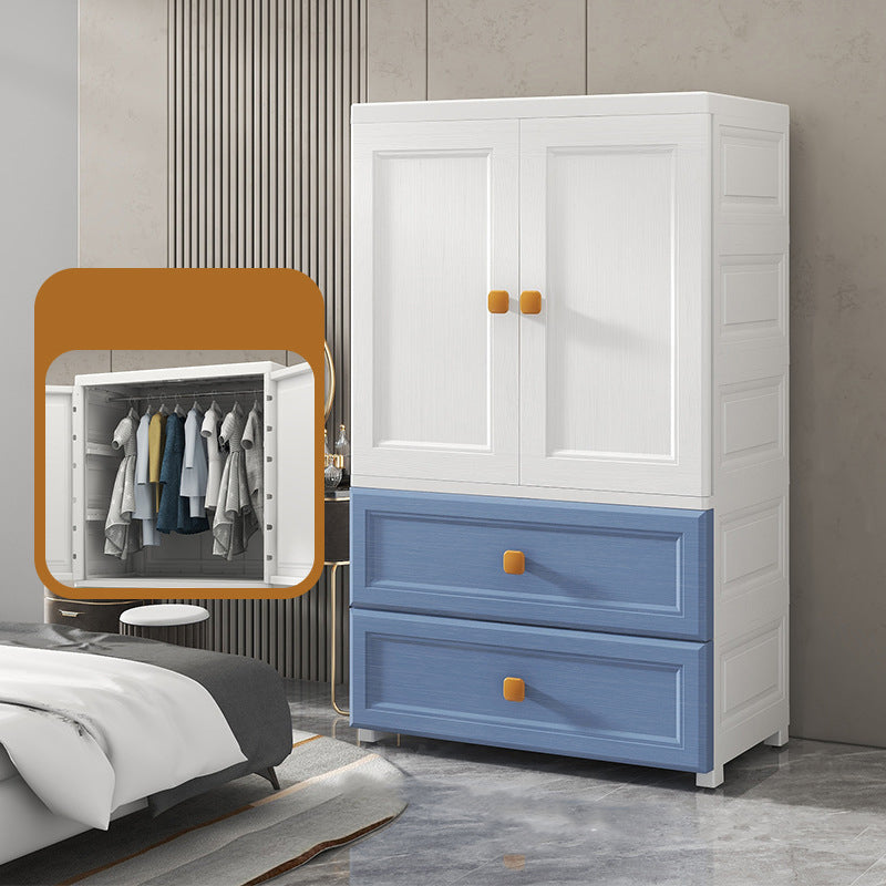Bedroom Plastic Cabinet with Hinged Doors Matte Finish Modern Storage Cabinet
