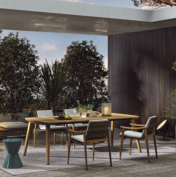 Boho Style Dining Set Solid Wood Rectangular 1/4/6 Pieces Dining Set