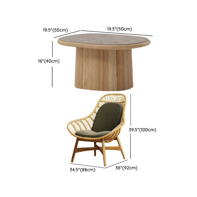 Modern Style Bistro Set Wooden Rectangular 1/2/3 Pieces Bistro Table Set