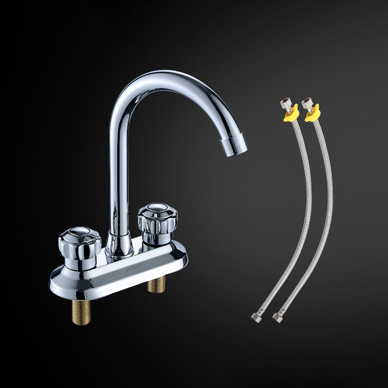 Swivel Spout Centerset Lavatory Faucet Contemporary Brass Bathroom Faucet
