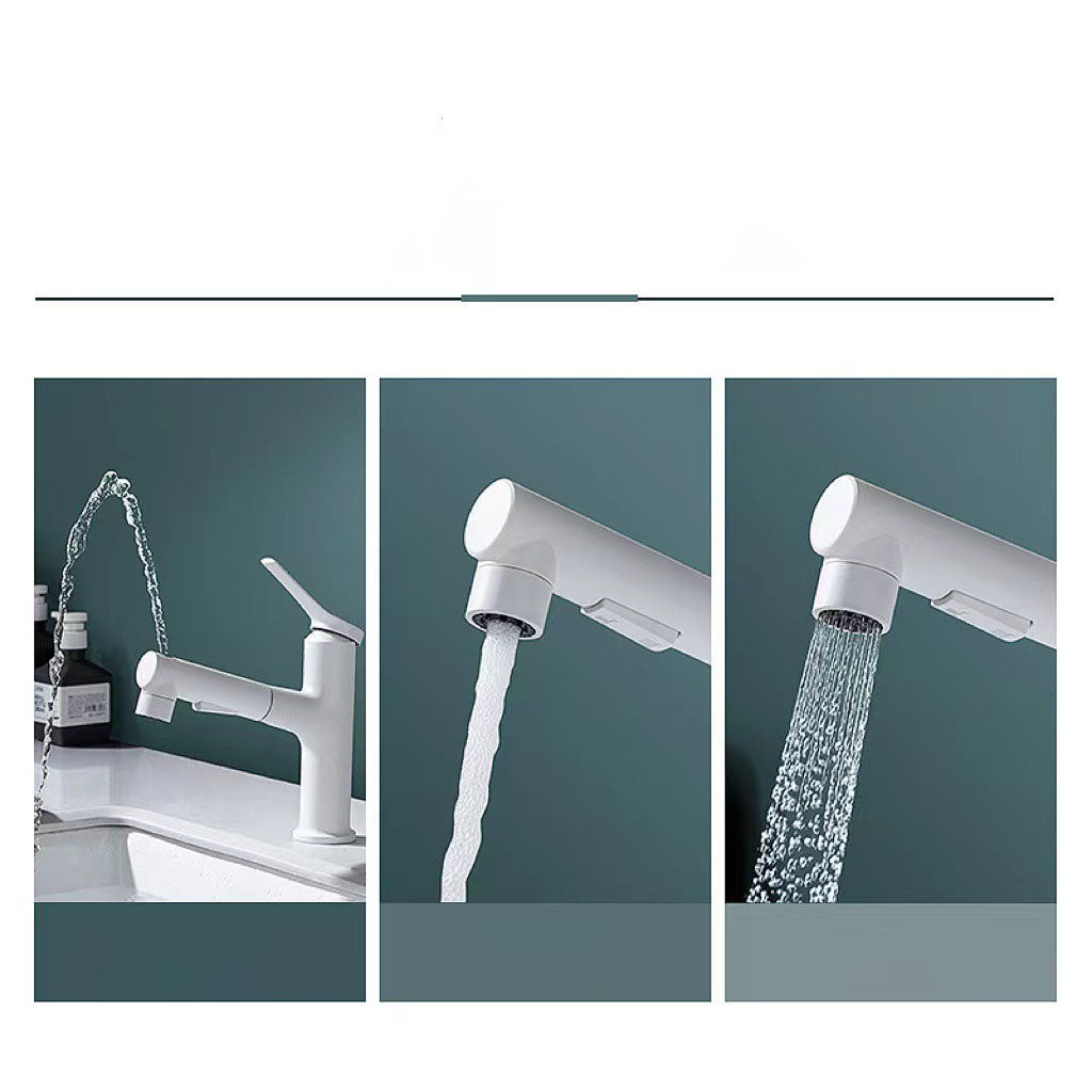 Modern Copper Sink Faucet Scratch Resistant Wide Spread Bathroom Faucet